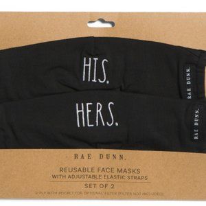 RAE DUNN Adult His And Hers Set Of 2 Reusable Face